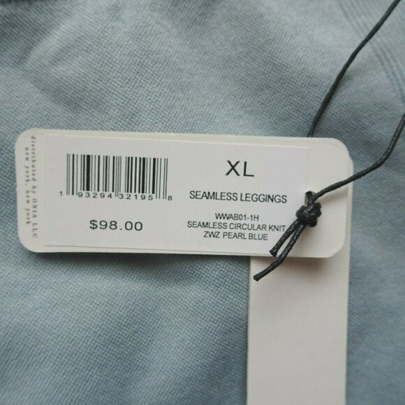 NWT WeWoreWhat Women's Ribbed Seamless Leggings Stretch Pearl Blue Active XL - Picture 7 of 12